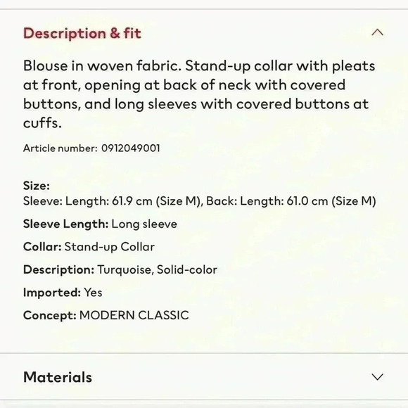 H&M pleat-front blouse blue - Picture 7 of 7